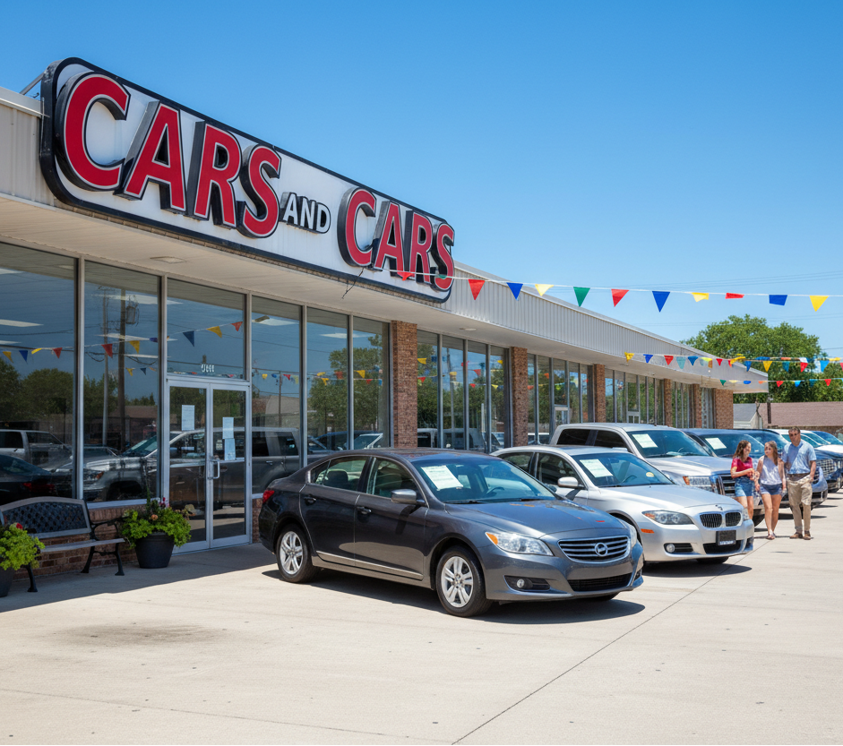 buying cars in a smaller dealer but the title of the shop being Cars and Cars